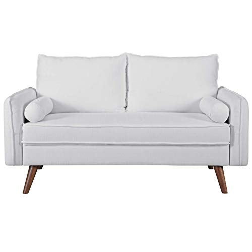 Modway Revive Contemporary Modern Fabric Upholstered Loveseat In White