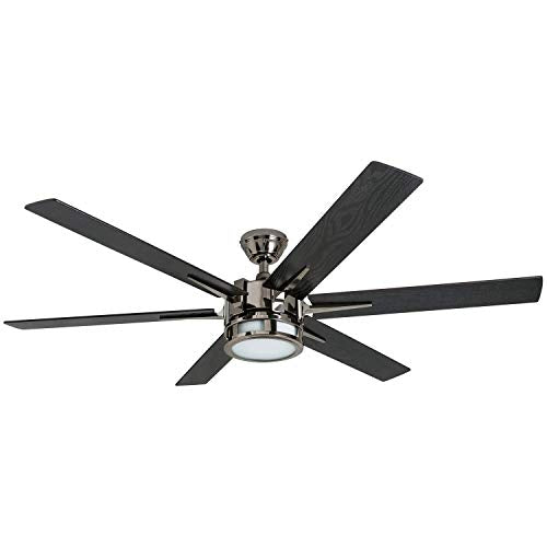 Honeywell Ceiling Fans 51035-01Kaliza Modern LED Ceiling Fan with Remote Control, 6 Blade Large 56", Gun Metal 52" (Renewed)