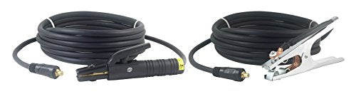 150 Amp Welding Leads Assembly Set - Dinse 10-25 Connector - #4 AWG cable (15 FEET EACH LEAD)