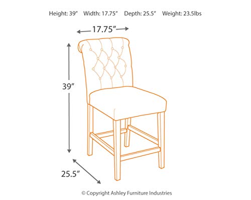 Signature Design By Ashley - Tripton Upholstered Barstool - Set of 2 - Casual Style - Graphite