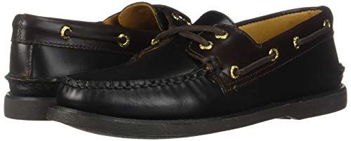 Sperry Men's Gold Cup Authentic Original 2-Eye Boat Shoe, Black/Amaretto, 8.5 W US