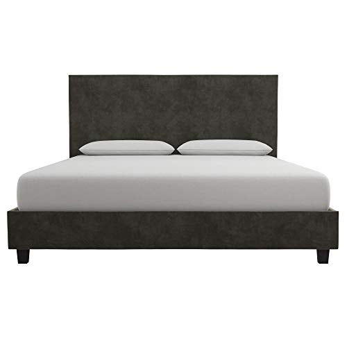 DHP Carley Upholstered Bed, Queen, Gray Velvet