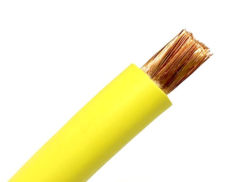 2 AWG HEAVY DUTY Extra Flexible Welding Lead Car Audio Battery Cable 600 VOLT - Made in the USA! (200 FT, Yellow)