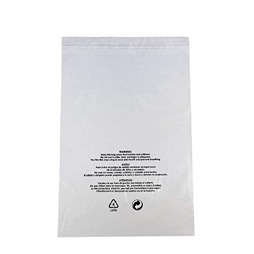 100 Pack 9x12inch Self Seal Clear Suffocation Safety Warning Poly Bags 1.5 Mil,Perfect for Packaging, Shipping & FBA Shipment