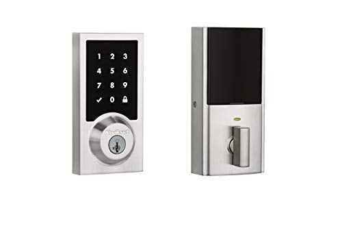 Kwikset 99190-003 Contemporary Premis Touchscreen Keyless Entry Smart Deadbolt Door Lock Works with Apple HomeKit Featuring SmartKey Security, Satin Nickel
