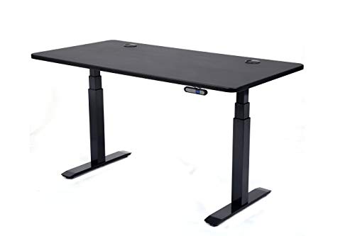 ApexDesk Flex Series 60” Electric Height Adjustable Standing Desk with Memory Preset Controller, Black Top and Black Frame