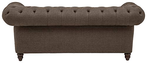 Stone & Beam Bradbury Chesterfield Tufted Loveseat Sofa Couch, 78.7"W, Warm Grey