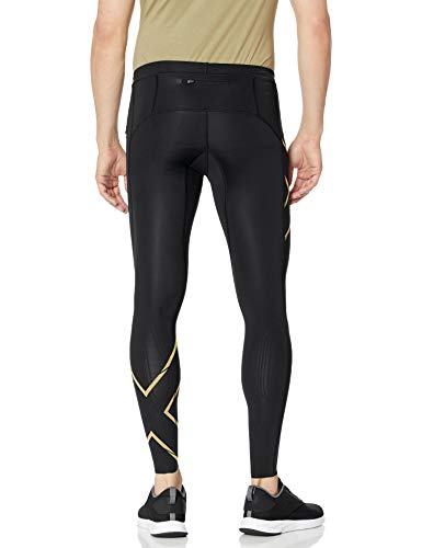 2XU Men's MCS Run Compression Tights, Black/Gold, Medium