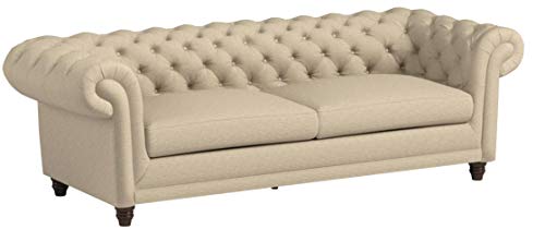 Stone & Beam Bradbury Chesterfield Tufted Sofa Couch, 92.9"W, Hemp