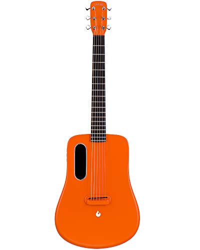 LAVA ME 2 Carbon Fiber Guitar with Effects 36 Inch Acoustic Electric Travel Guitar with Bag Picks and Charging Cable (Freeboost-Orange)