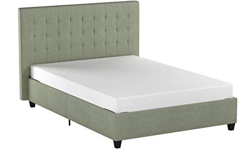 DHP Emily, Light Green Linen, Full Frame Upholstered Beds,