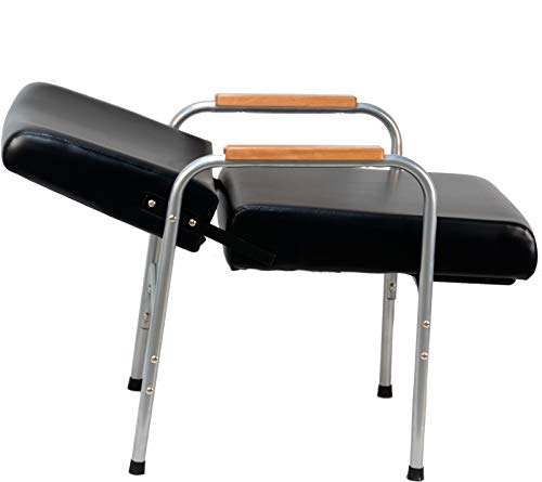LCL Beauty Natural Oak Armrest Automatic Recline Shampoo Chair with Double-Reinforced Steel Frame