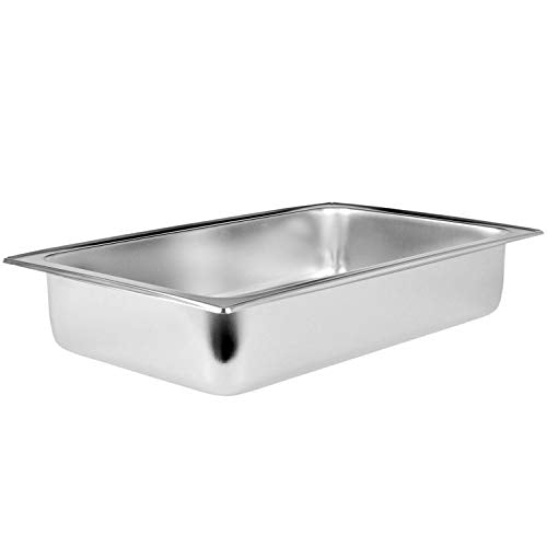 TigerChef 8 Quart Full Size Stainless Steel Chafer with Folding Frame and Cool-Touch Handle and 2 Half Size Chafing Dishes Food Pans 3 Pack