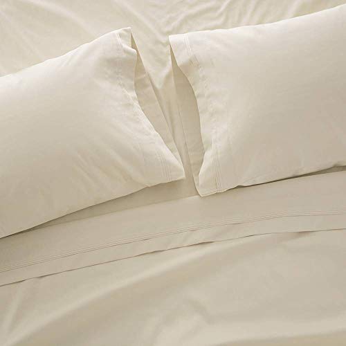 1000 Thread Count Bed Sheet Sets  Luxurious 100% Egyptian Cotton Deep Pocket Sheets Queen Size, Ivory