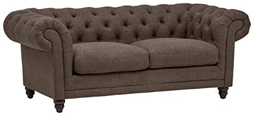 Stone & Beam Bradbury Chesterfield Tufted Loveseat Sofa Couch, 78.7"W, Warm Grey