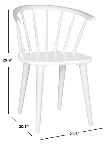 Safavieh Home Collection Blanchard White Curved Spindle Side Chair (Set of 2)