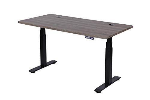 ApexDesk Flex Series 60" Electric Height Adjustable Standing Desk with Memory Preset Controller, Fox Teakwood Top and Black Frame