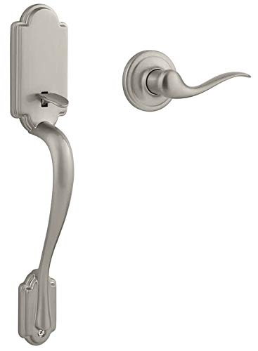 Kwikset 815ANTNLLH-15 Left Hand Single Cylinder Arlington Handleset with Interior Left Hand Tustin Trim, No Deadbolt Satin Nickel Finish