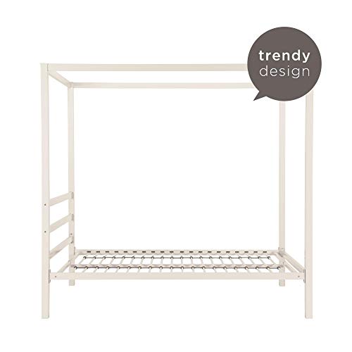 DHP Modern Metal Canopy Bed, Twin, White