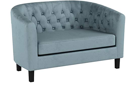 Modway Prospect Velvet Upholstered Contemporary Modern Loveseat In Sea Blue