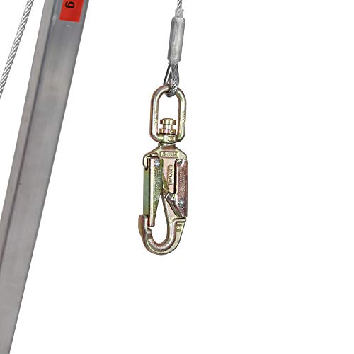 KSEIBI 423990 Aluminum Confined Space Tripod Kit Manhole Entry and Rescue Equipment Set with 65' Winch, Pulley, Carabiner, Fall Protection Safety Harness and Carrying Storage Bag