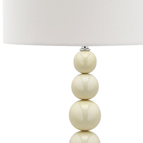 Safavieh Lighting Collection Jenna White Stacked Ball 32-inch Bedroom Living Room Home Office Desk Nightstand Table Lamp (Set of 2) - LED Bulbs Included