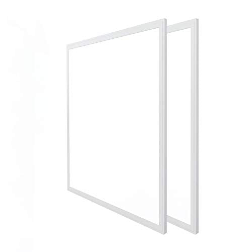 LED Edge-Lit Flat Panel 2x2 Ft Led Light Panel Dimmable 0-10V, 40W (120W Equivalent), 5000K Daylight White Led Panel Lights, White Frame, DLC & UL