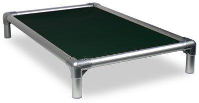 Kuranda All-Aluminum (Silver) Chewproof Dog Bed - Large (40x25) - Ballistic Nylon - Forest Green