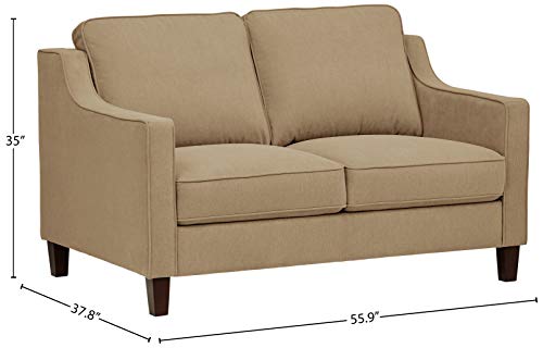 Stone & Beam Blaine Modern Loveseat Sofa - 55.9 Inch, Beige