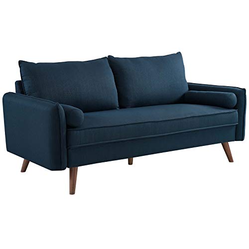 Modway Revive Contemporary Modern Fabric Upholstered Sofa In Azure