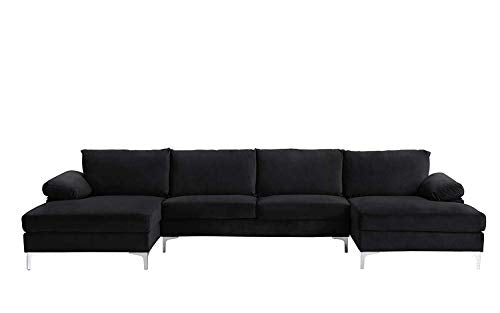 Sofamania Modern Sectional, Large, Black