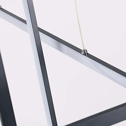 Leniure Black Square Cube LED Light Pendant Lamp Chandelier Lighting Fixture 34" Wide 16" Deep 20" High, Warm White 3000K