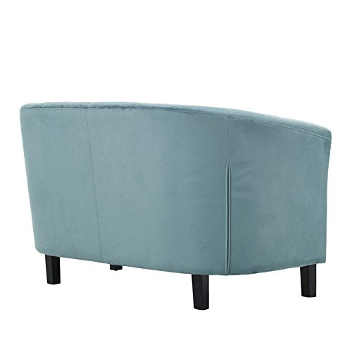 Modway Prospect Velvet Upholstered Contemporary Modern Loveseat In Sea Blue