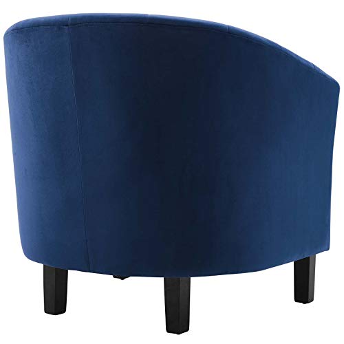 Modway Prospect Channel Tufted Upholstered Velvet Armchair, Navy