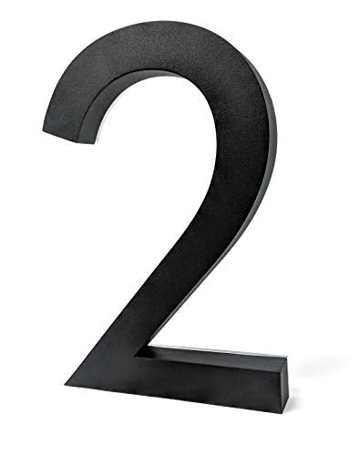 12 Inch Backlit LED House Numbers | Big, Modern lights Address Signs for Homes | Soft, Exterior Glow | Stainless-Steel Black Finish | Weather Resistant, Durable | by JELSCO (2, Neutra Black)