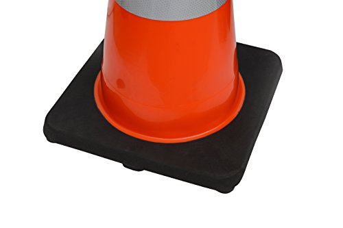 (12 Cones) CJ Safety 36" Orange PVC Traffic Safety Cones with Black Base & 6" + 4" Reflective Collars (Set of 12 Cone)