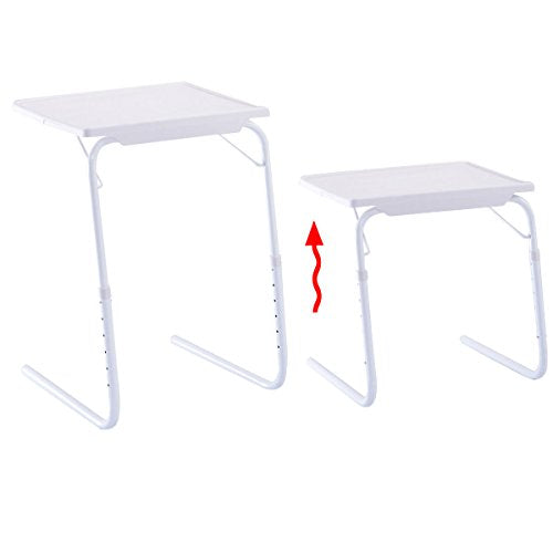 2 x Adjustable PC TV Laptop Desk Tray Home Office s/ Cup Holder White