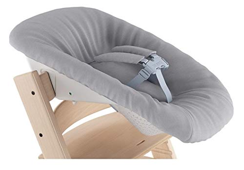 Stokke Adjustable Ergonomic Tripp Trapp Chair - Black & Tripp Trapp Newborn Baby Set - Grey