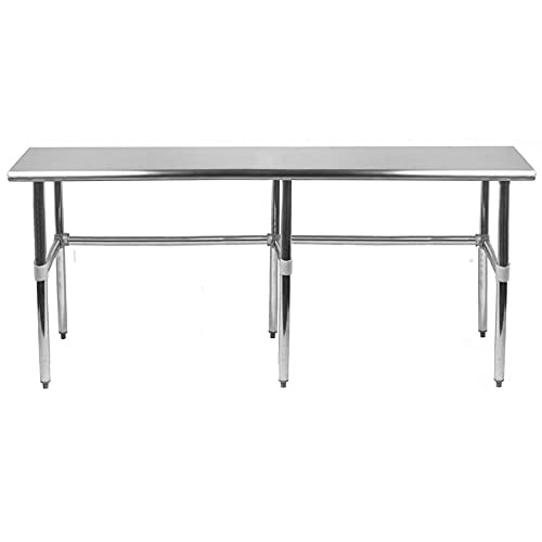 18" x 84" Open Base Stainless Steel Work Table | Residential & Commercial | Food Prep | Heavy Duty Utility Work Station | NSF