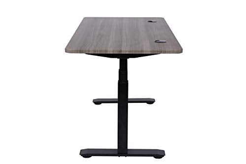 ApexDesk Flex Series 60" Electric Height Adjustable Standing Desk with Memory Preset Controller, Fox Teakwood Top and Black Frame