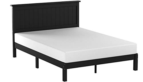 Zinus Santiago Wood Cottage Style Platform Bed with Headboard / No Box Spring Needed / Wood Slat Support, Queen