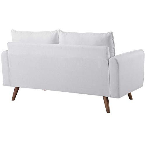 Modway Revive Contemporary Modern Fabric Upholstered Loveseat In White