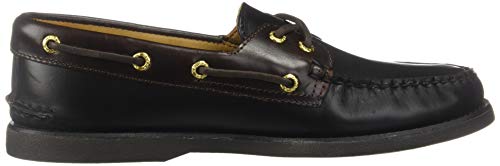 Sperry Men's Gold Cup Authentic Original 2-Eye Boat Shoe, Black/Amaretto, 8.5 W US