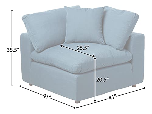 Modway Commix Down-Filled Overstuffed Upholstered Sectional Sofa Corner Chair in Azure