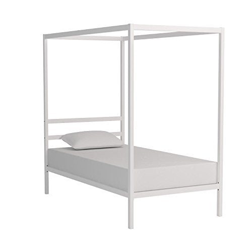 DHP Modern Metal Canopy Bed, Twin, White