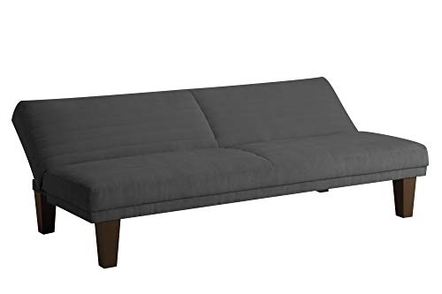 DHP Dillan Convertible Futon with Microfiber Upholstery, Grey