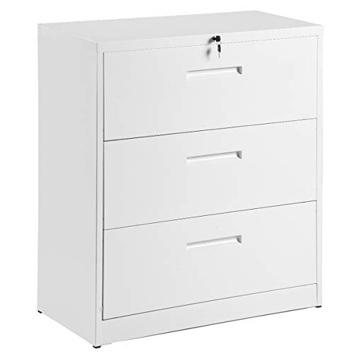 Lateral File Cabinet, Home Office Steel Lockable Filing Cabinet