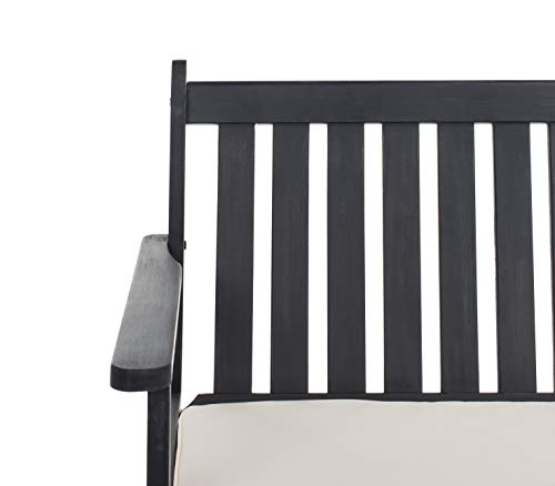 Safavieh PAT7006C Collection Burbank White 4 Pc Outdoor Set, Black/Beige