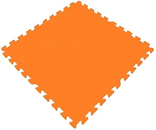 Get Rung Fitness Mat with Interlocking Foam Tiles for Gym Flooring. Excellent for Pilates, Yoga, Aerobic Cardio Work Outs and Kids Playrooms. Perfect Exercise Mat(Orange, 576SQFT)