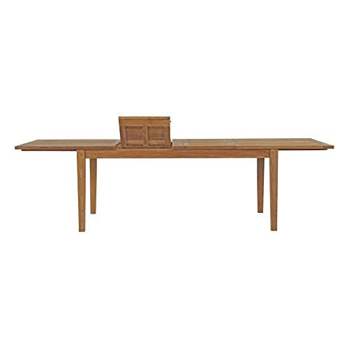 Modway EEI-2714-NAT Marina Premium Grade A Teak Wood Outdoor Patio Extendable, Dining Table, Natural
